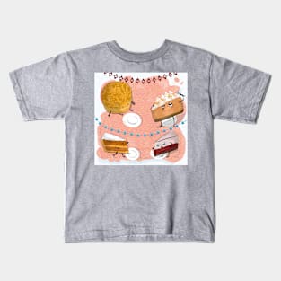 Silly partying pies 🥳🥠🍰🥧🥮 Kids T-Shirt